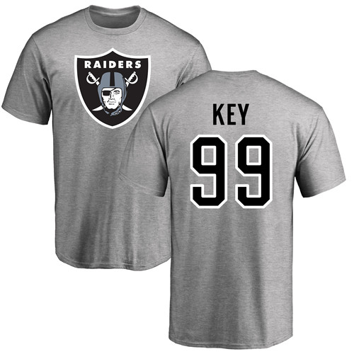 Men Oakland Raiders Ash Arden Key Name and Number Logo NFL Football #99 T Shirt